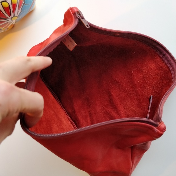 American Apparel cherry red leather clutch - Picture 2 of 4